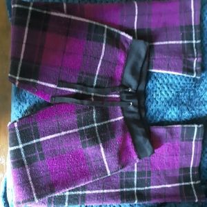 Purple plaid pj pants